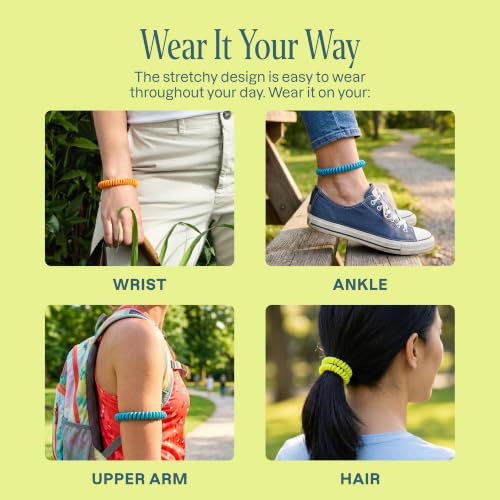 10 Pack Mosquito Repellent Bracelets for Adults & Kids - Natural DEET-Free Bands