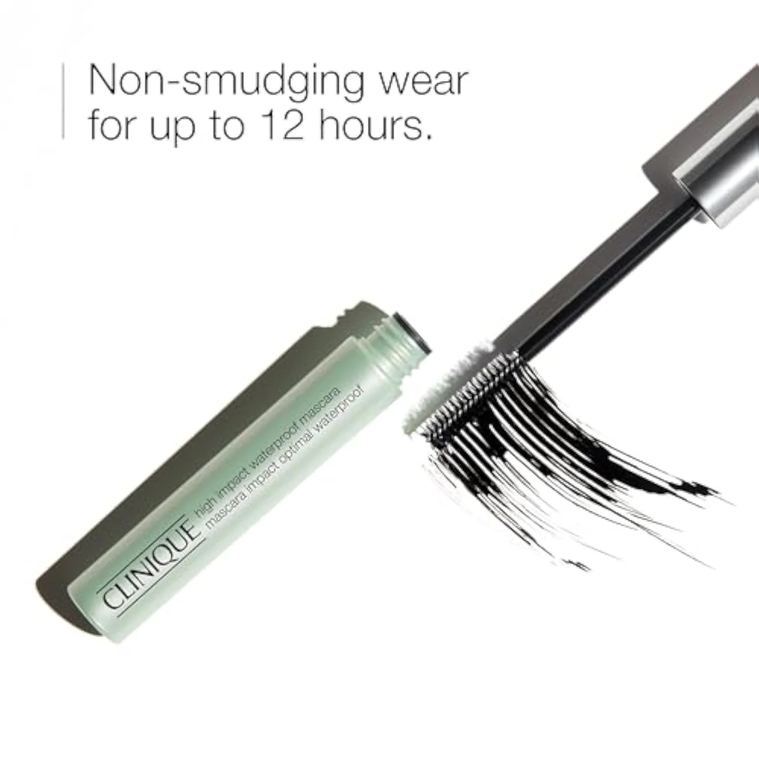High Impact Waterproof Mascara | Volume, Length, Smudge-Proof + Safe For Sensitive Eyes, Black, 0.28 Fl Oz