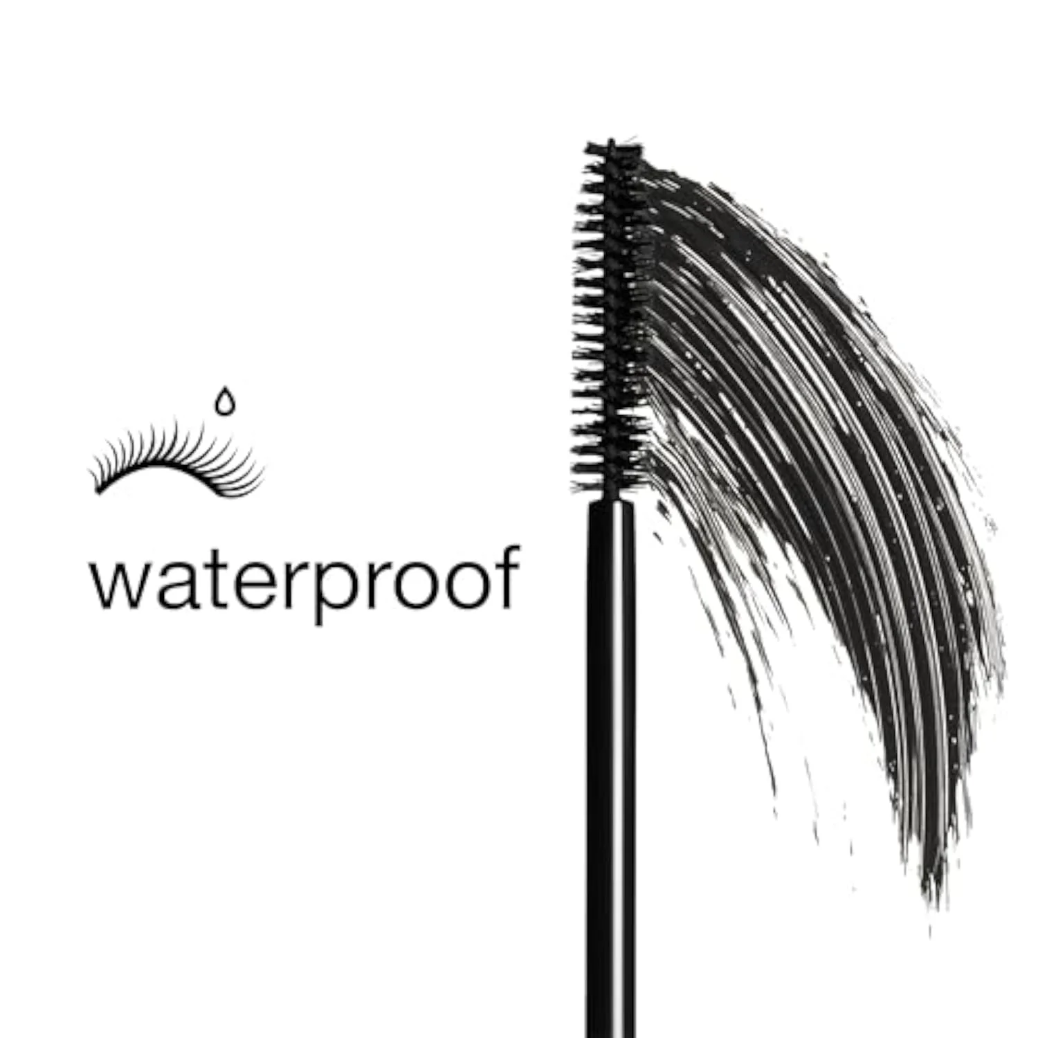High Impact Waterproof Mascara | Volume, Length, Smudge-Proof + Safe For Sensitive Eyes, Black, 0.28 Fl Oz