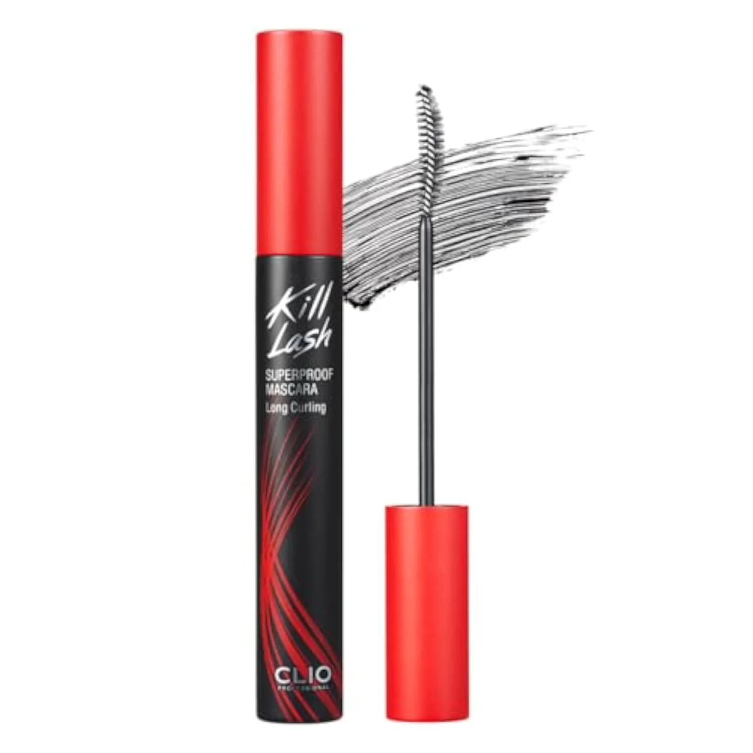 CLIO Kill Lash Superproof Mascara, Waterproof Fiber Lengthening for Straight Lashes, Smudge & Flake-Proof, Clump-Free Lash Extension for Lifted Curl, Safe for Sen