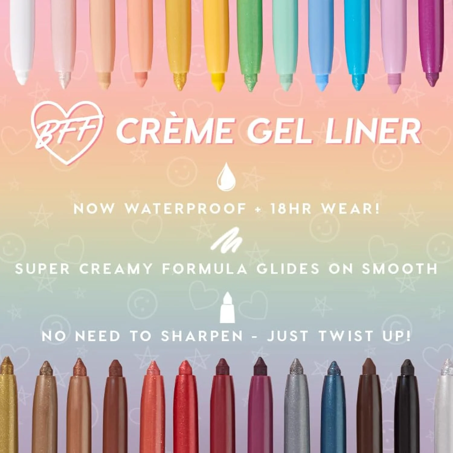 BFF Crème Gel Liner - Waterproof Gel Eyeliner Pen with a High-Pigment & Buildable Formula - Colored Eyeliner with 18-Hour Wear - Sunnyvale (0.01 oz)