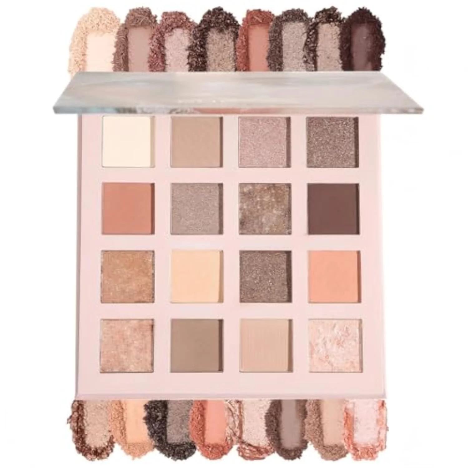 Nude Eyeshadow 16 Palette Creamy Matte Metallic Cream Powder Highly Pigmented Long-lasting no fading creasing or fallout(Nude Palette)
