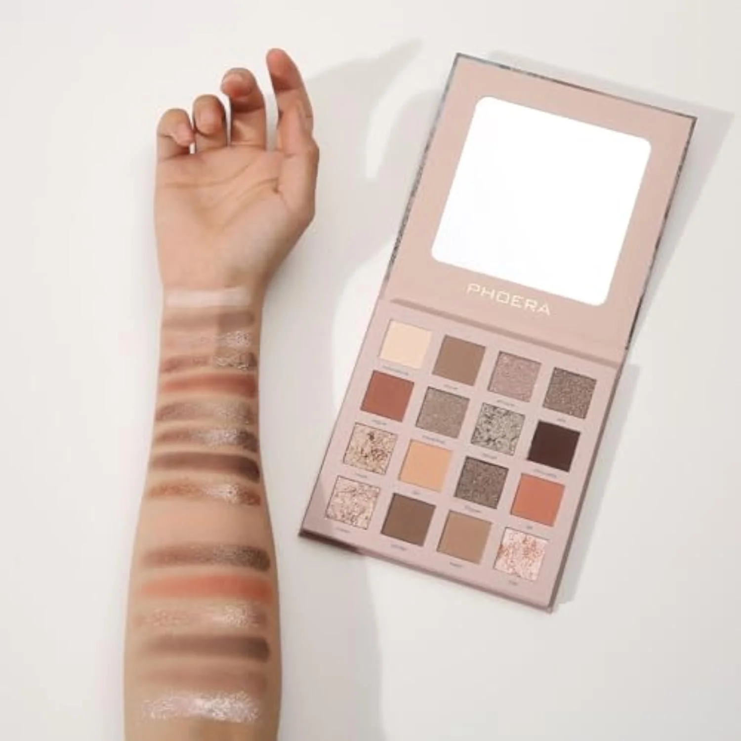 Nude Eyeshadow 16 Palette Creamy Matte Metallic Cream Powder Highly Pigmented Long-lasting no fading creasing or fallout(Nude Palette)
