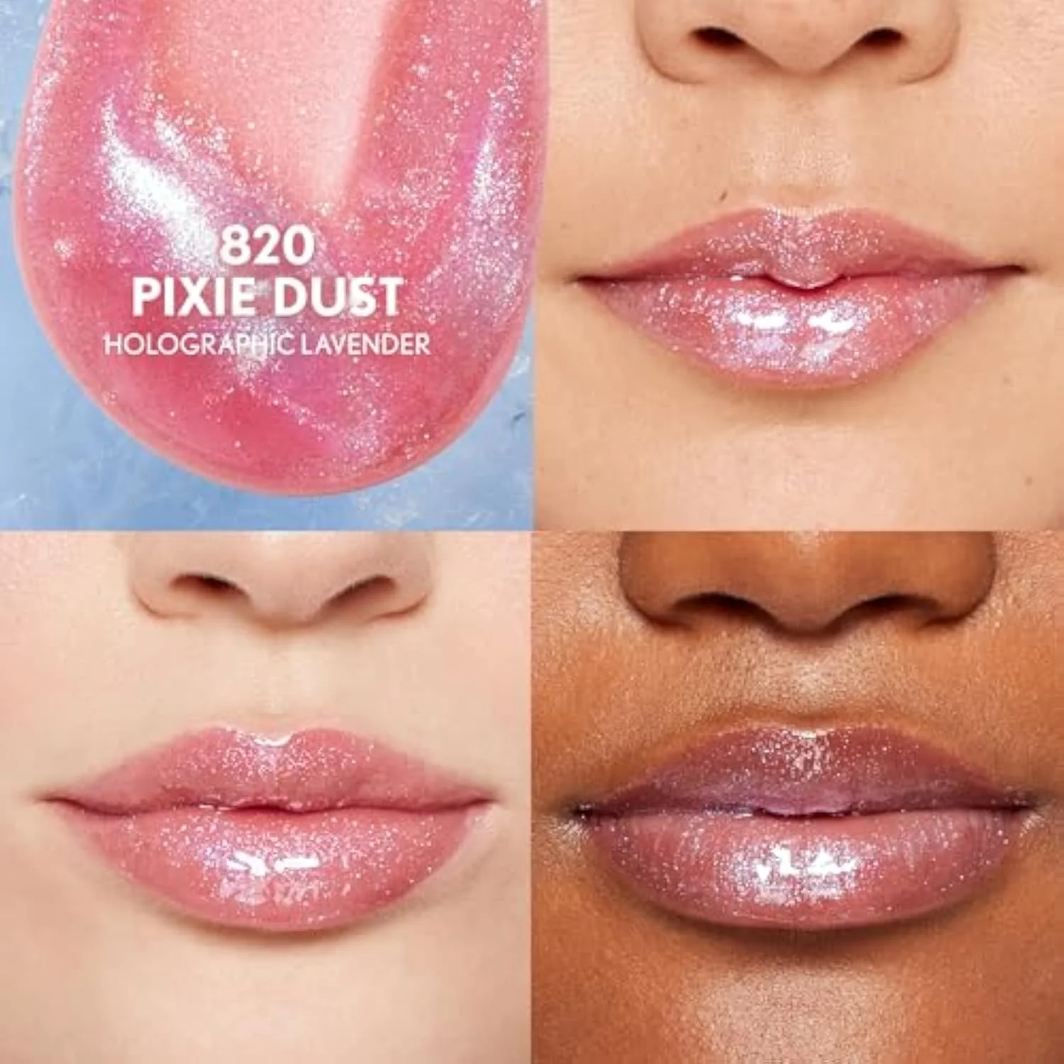 Covergirl Clean Fresh Yummy Plumper Lip Gloss, 820 Pixie Dust, Plumper, Shiny, Vegan Formula, Easy to Apply, Minty Flavor, 0.33oz