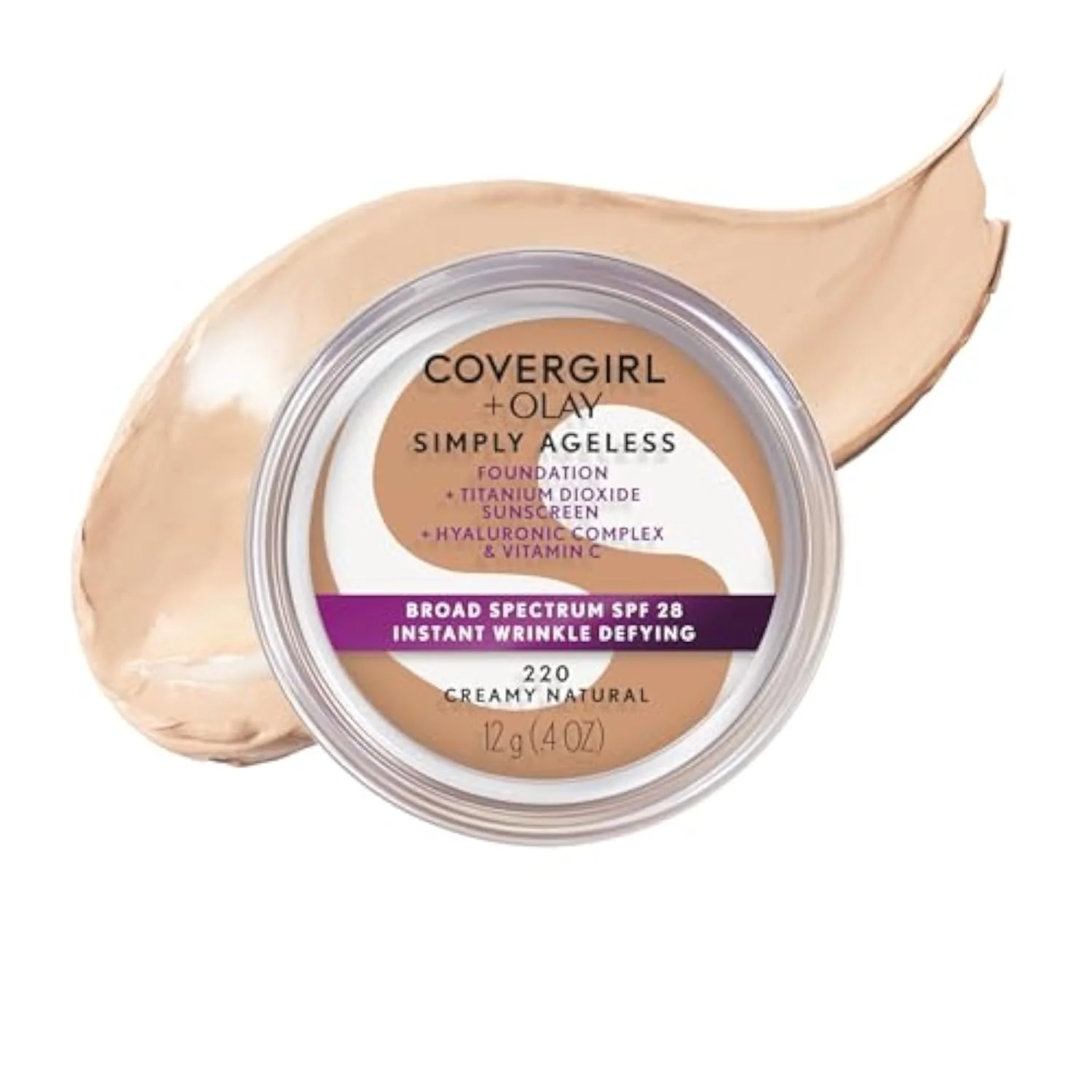 & Olay Simply Ageless Instant Wrinkle-Defying Foundation, Creamy Natural 0.44 Fl Oz (Pack of 1)
