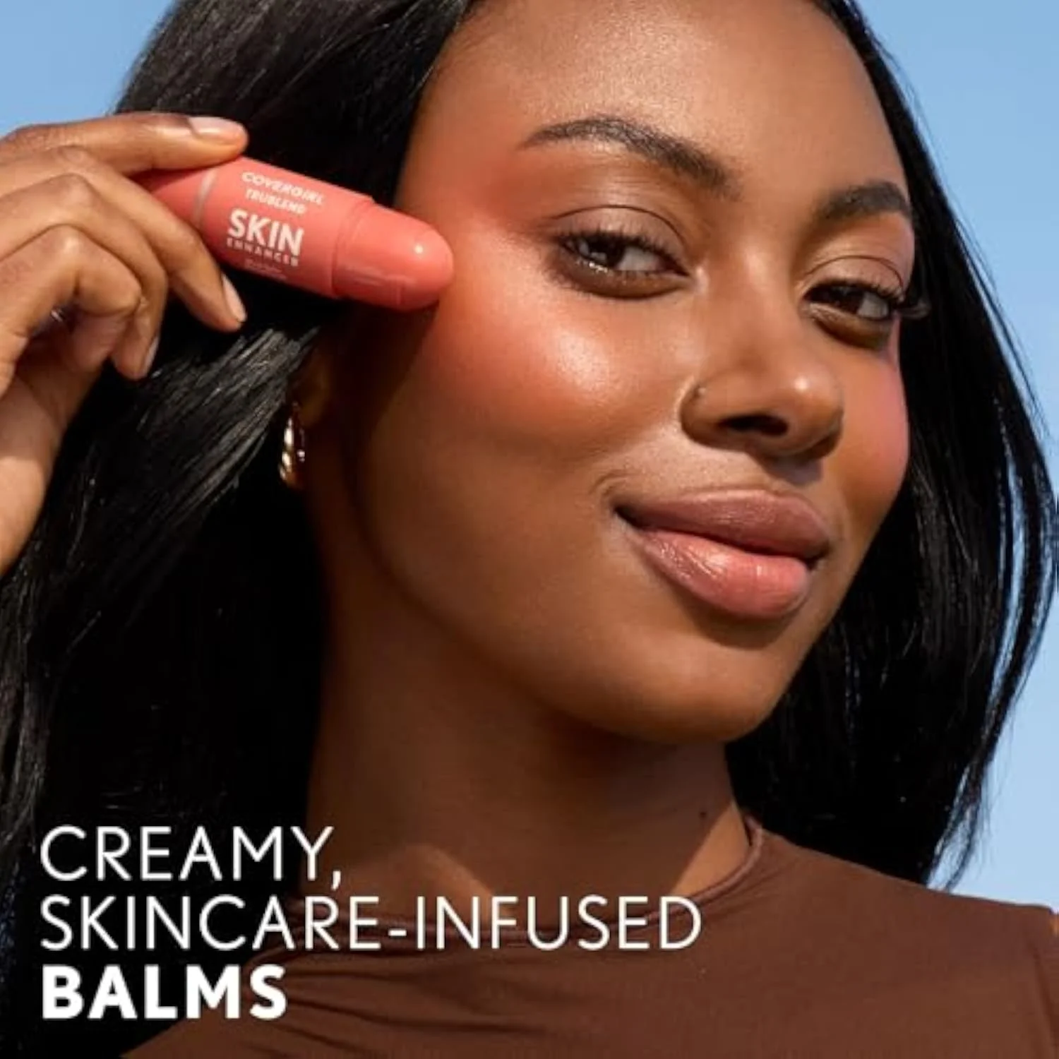 CoverGirl Trublend Skin Enhancer Blush Balm Stick, 220 Nude Flush, Vegan Formula, Easy to Use, Glides on Effortlessly, Non-Greasy, Doesn't Crease, 0.21oz