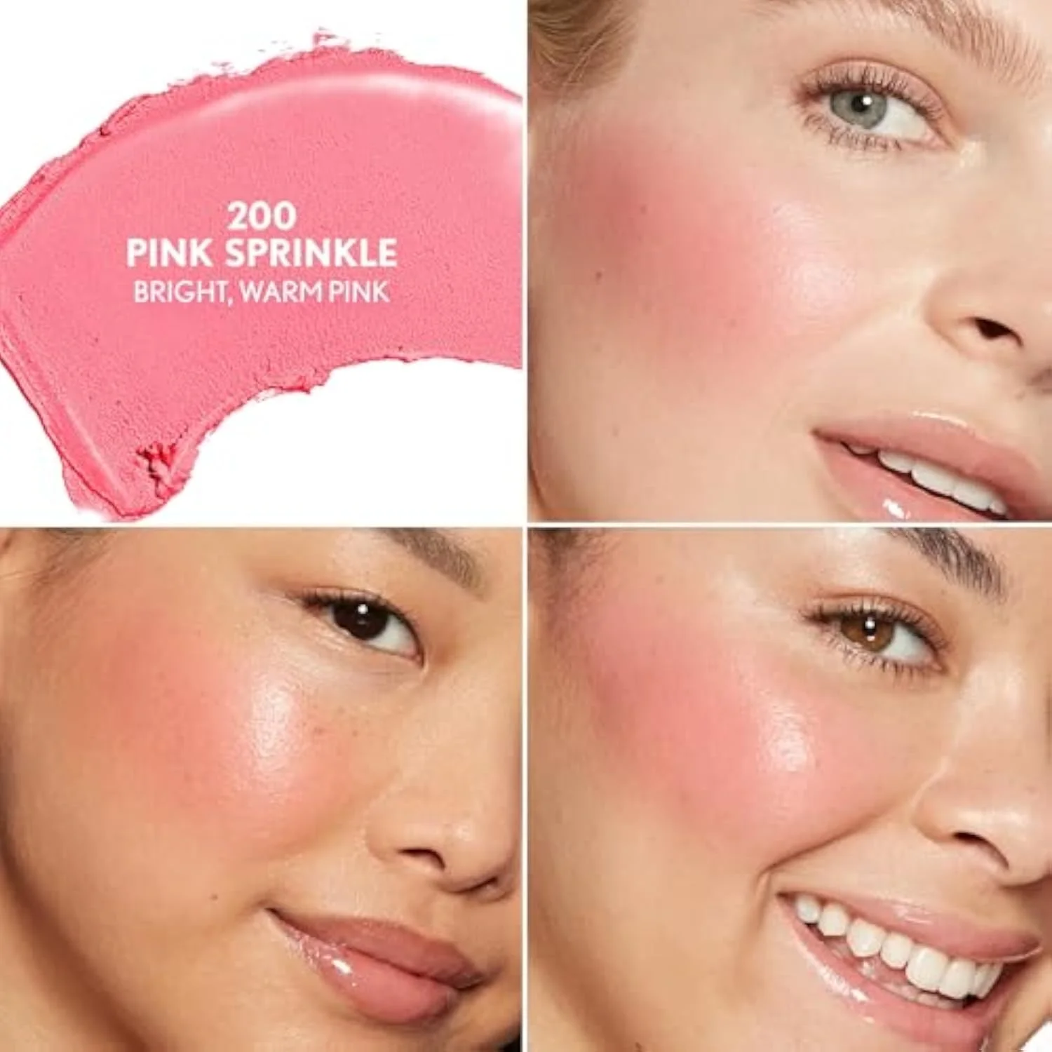 Trublend Skin Enhancer Blush Balm Stick, Vegan Formula, Easy to Use, Glides on Effortlessly, Non-Greasy, Doesn't Crease - 200 Pink Sprinkle (Bright, Warm Pink)