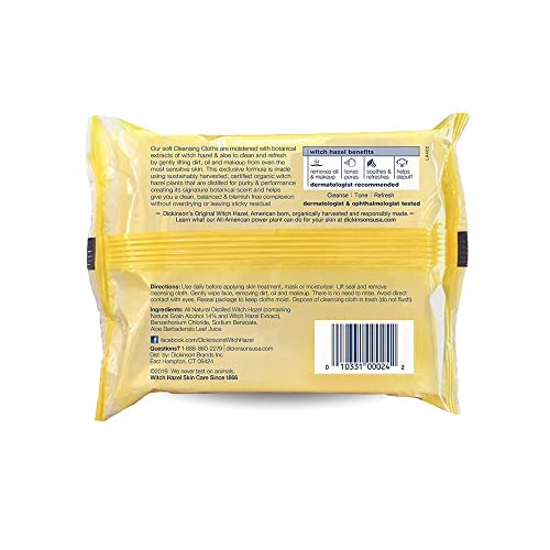 Witch Hazel Cleansing Cloths with Aloe | 25 Ct (Pack of 4)