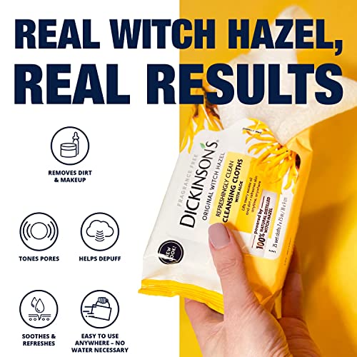 Witch Hazel Cleansing Cloths with Aloe | 25 Ct (Pack of 4)