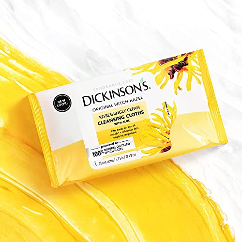 Witch Hazel Cleansing Cloths with Aloe | 25 Ct (Pack of 4)
