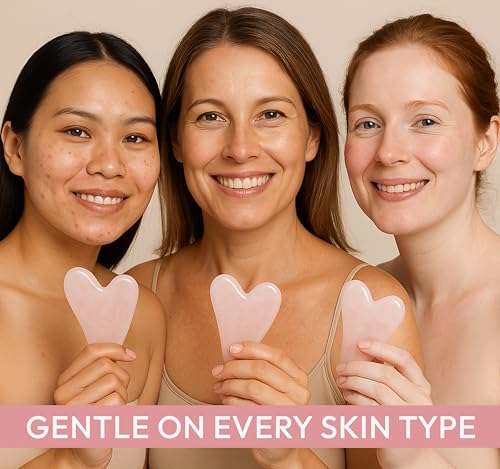 Rose Quartz Heart-Shaped Gua Sha