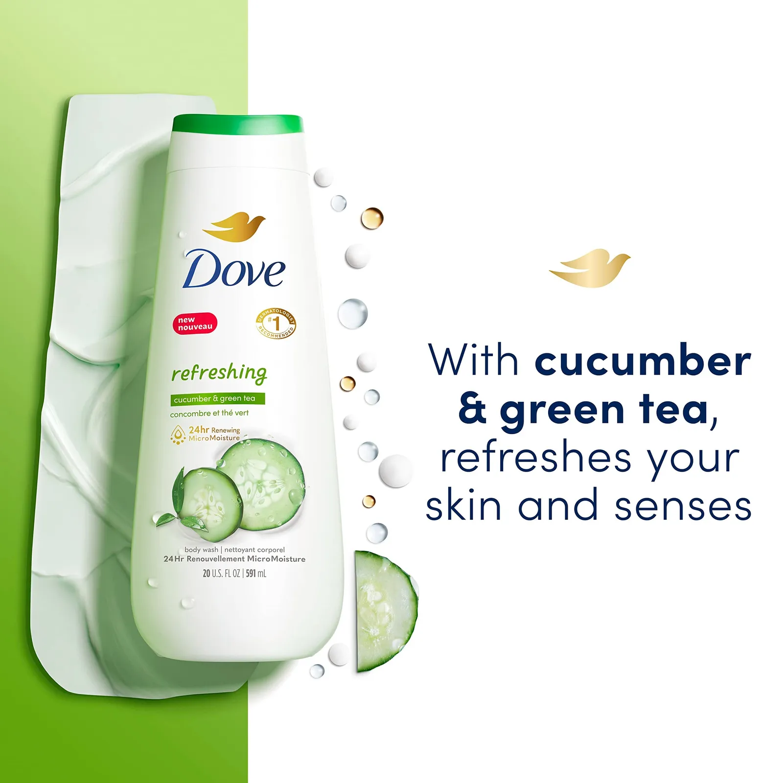 Cucumber & Green Tea Body Wash, 4-Count