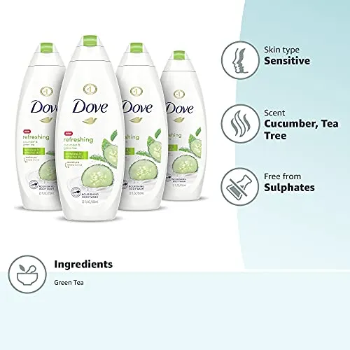 Refreshing Cucumber & Green Tea Body Wash, 4-Count