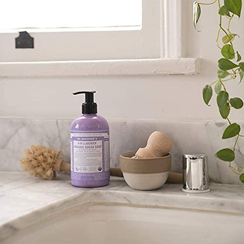 Organic Sugar Soap (12 oz Variety Pack) Lavender, Peppermint, Tea Tree, & Lemongrass - Made with Organic Oils, Sugar & Shikakai Powder, 4-in-1 Use: Hands, Body, Fac