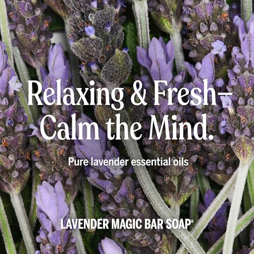 Pure-Castile Magic Bar Soap - Made with Regenerative Organic Certified Oils - For Face, Body, Hair- Gentle on Sensitive Skin - Vegan Soap Bars for Men & Women - Laven