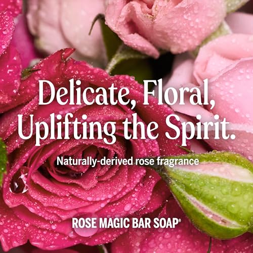 Pure-Castile Magic Bar Soaps - Made with Regenerative Organic Certified Oils - For Face, Body, Hair- Vegan Soap Bars for Men & Women - Rose 2 pack, 5 oz
