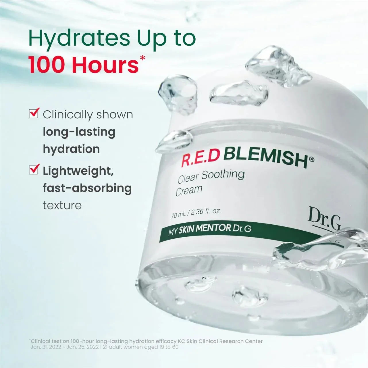 R.E.D. Blemish Clear Soothing Cream - Calming Korean Moisturizer for Redness