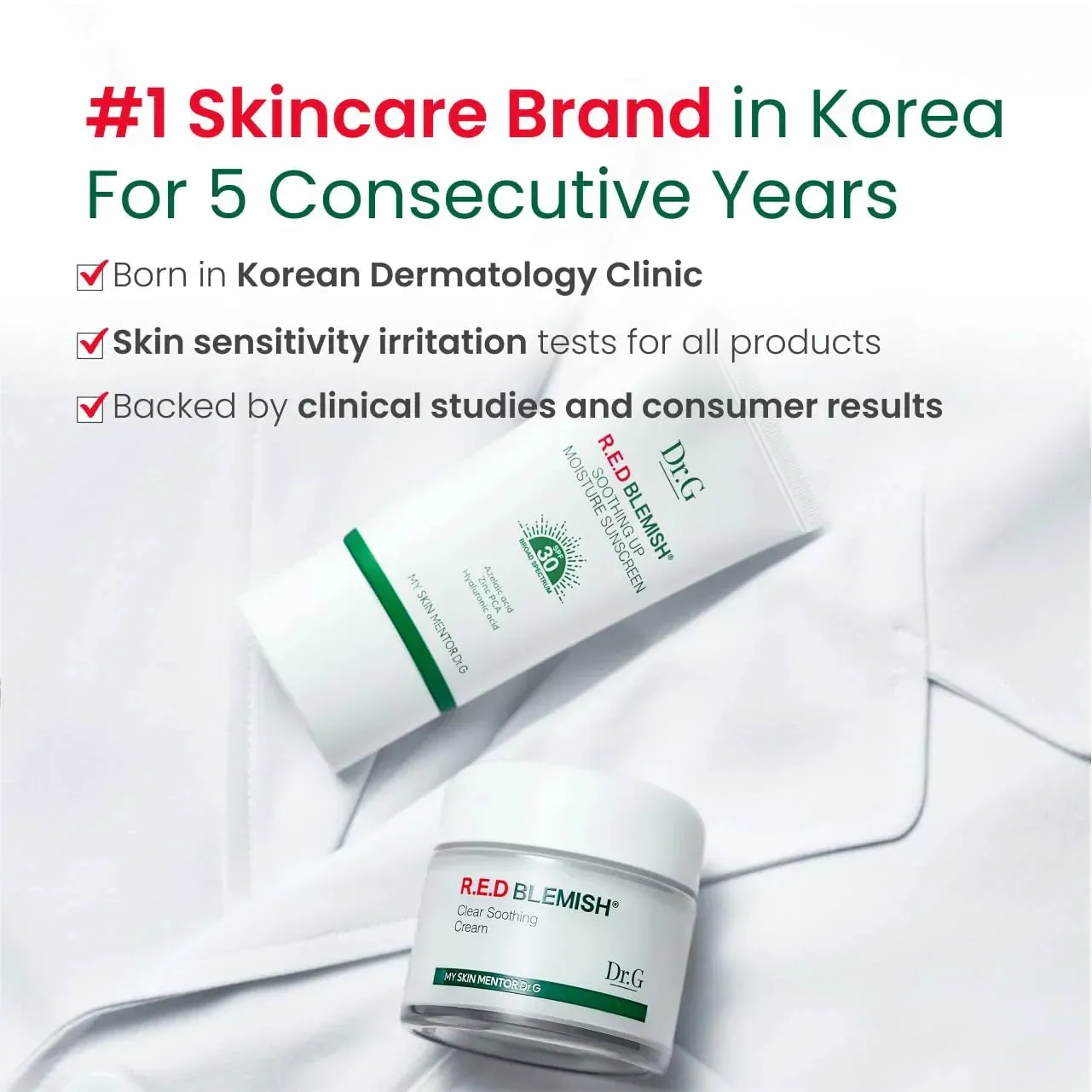 R.E.D. Blemish Clear Soothing Cream - Calming Korean Moisturizer for Redness