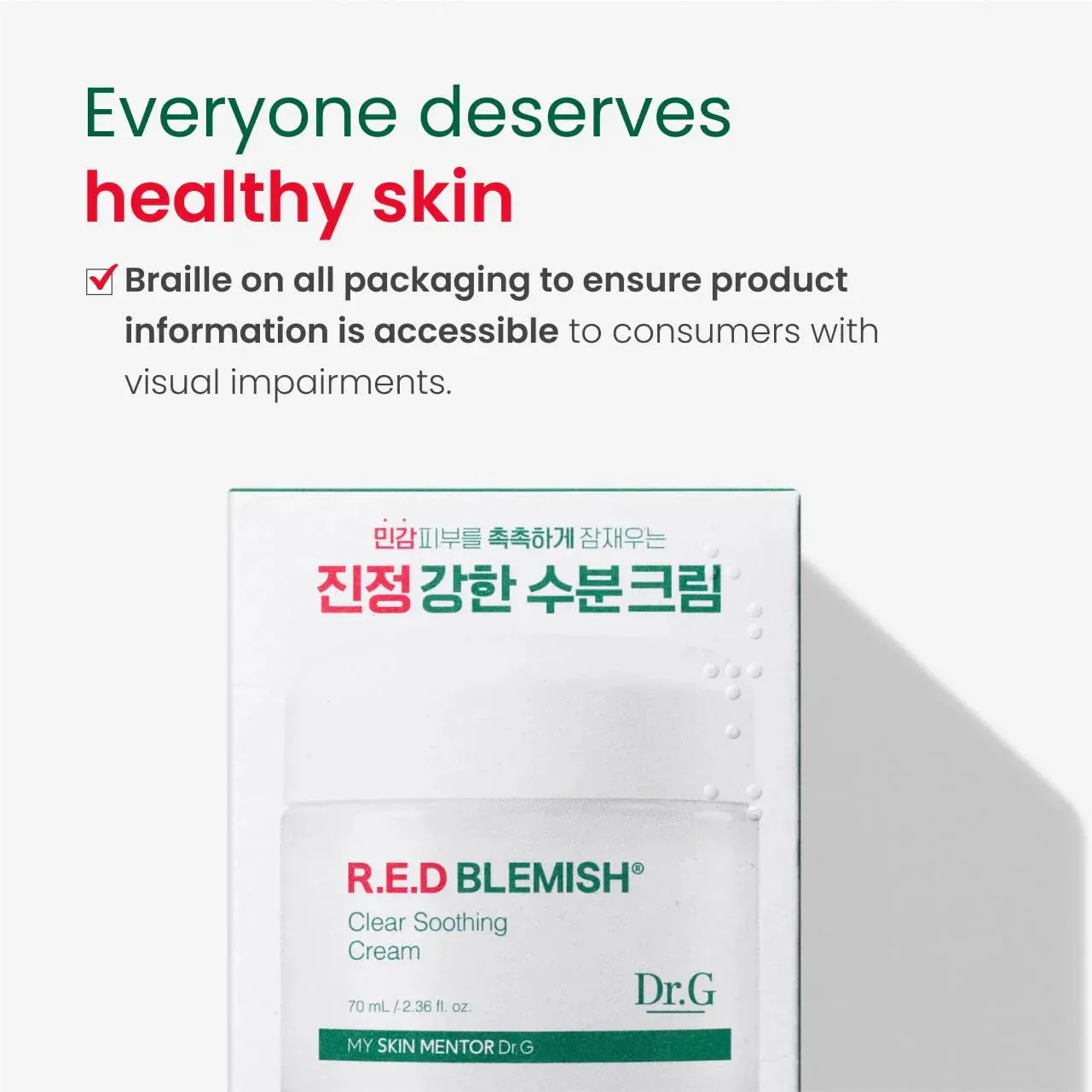 R.E.D. Blemish Clear Soothing Cream - Calming Korean Moisturizer for Redness