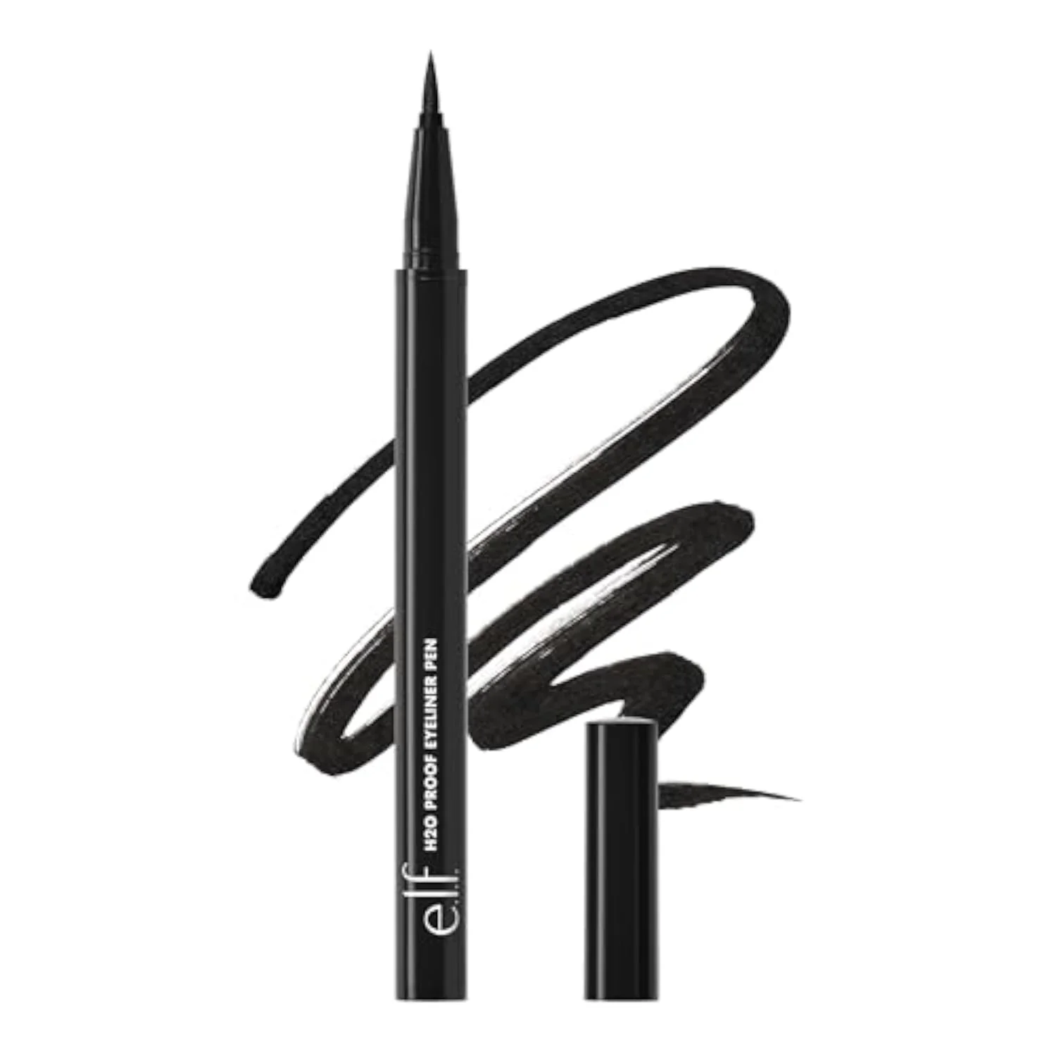 H2O Proof Eyeliner Pen, Felt Tip, Waterproof, Long-Lasting, High-Pigmented Liner For Bold Looks, Vegan & Cruelty-Free, Jet Black. 0.02 Fl Oz