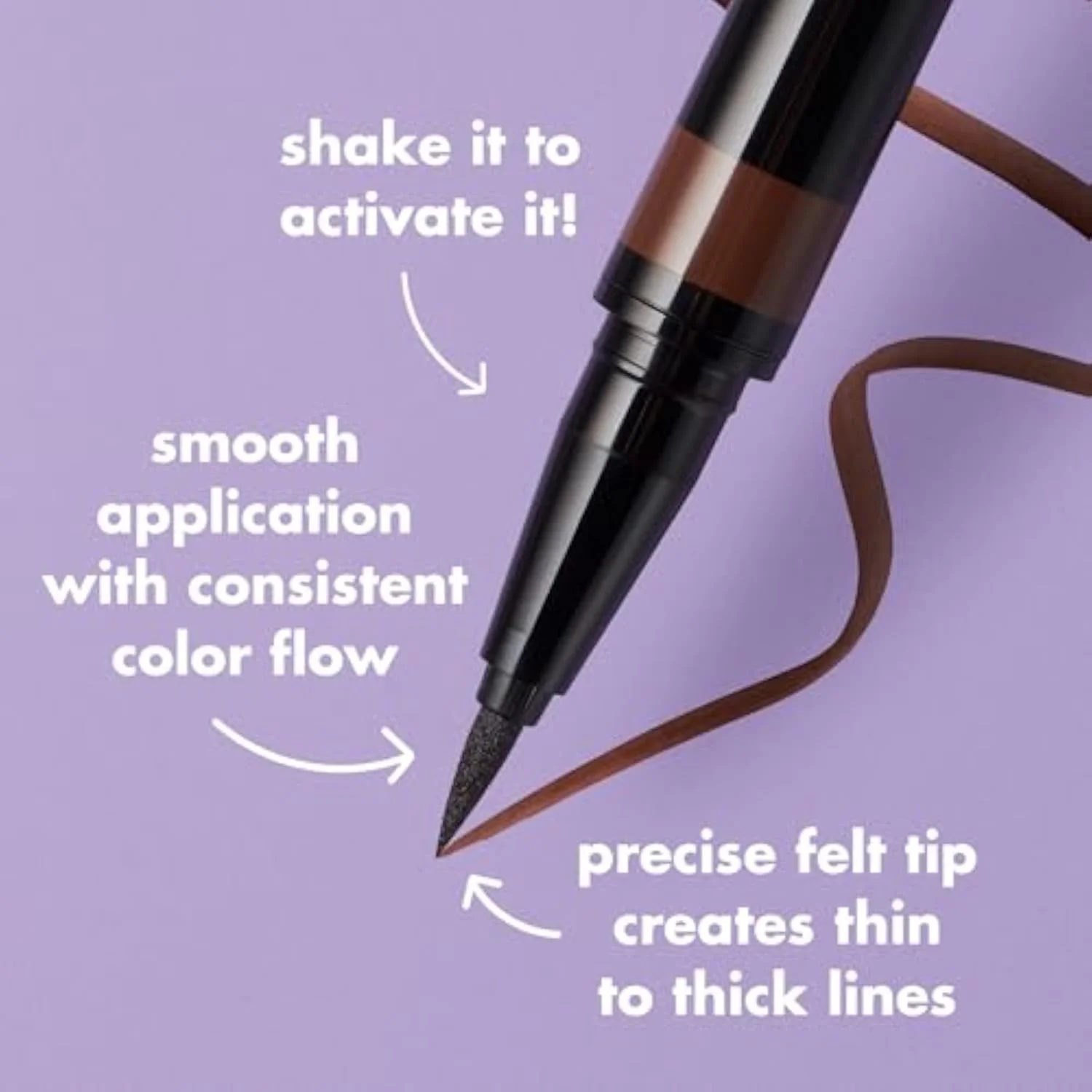 H2O Proof Eyeliner Pen, Felt Tip, Waterproof, Long-Lasting, High-Pigmented Liner For Bold Looks, Vegan & Cruelty-Free, Jet Black. 0.02 Fl Oz