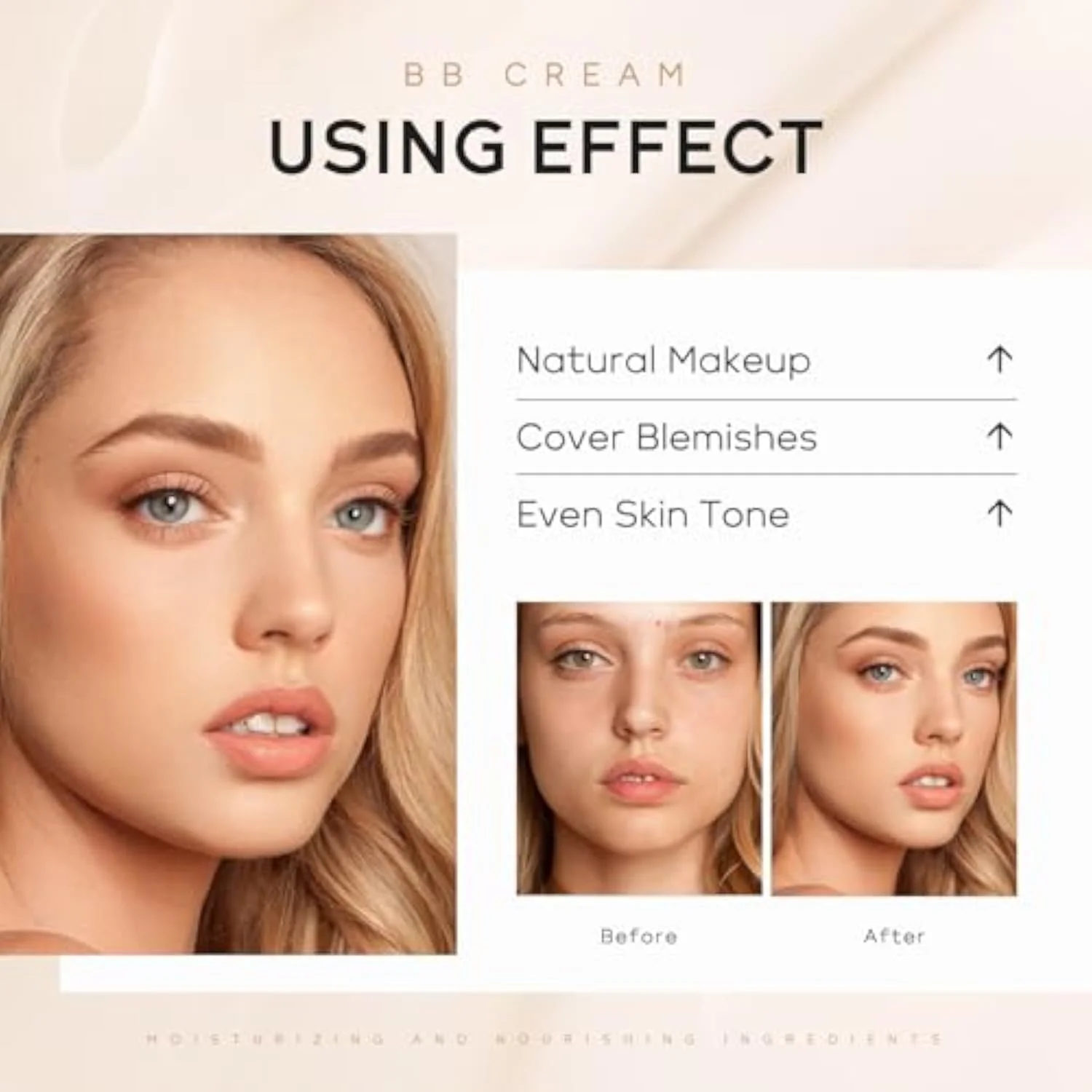 Hydrating BB Cream Tinted Moisturizer, 9Colors Full-Coverage Foundation & Concealer, Brighten Skin Tone & Cover Pores, Oil Control & Cover Flaws,Natural Finish for All S