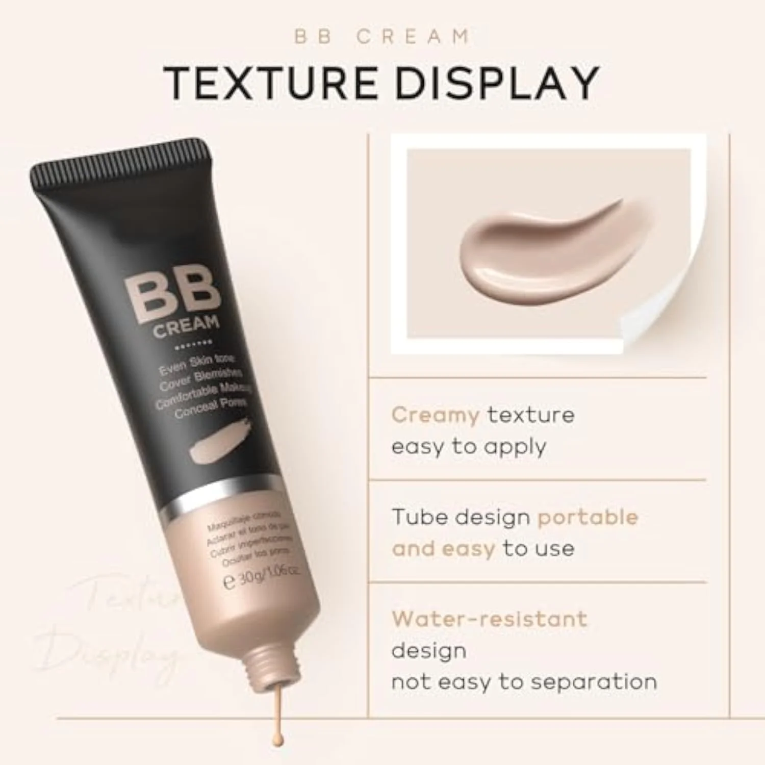 Hydrating BB Cream Tinted Moisturizer, 9Colors Full-Coverage Foundation & Concealer, Brighten Skin Tone & Cover Pores, Oil Control & Cover Flaws,Natural Finish for All S