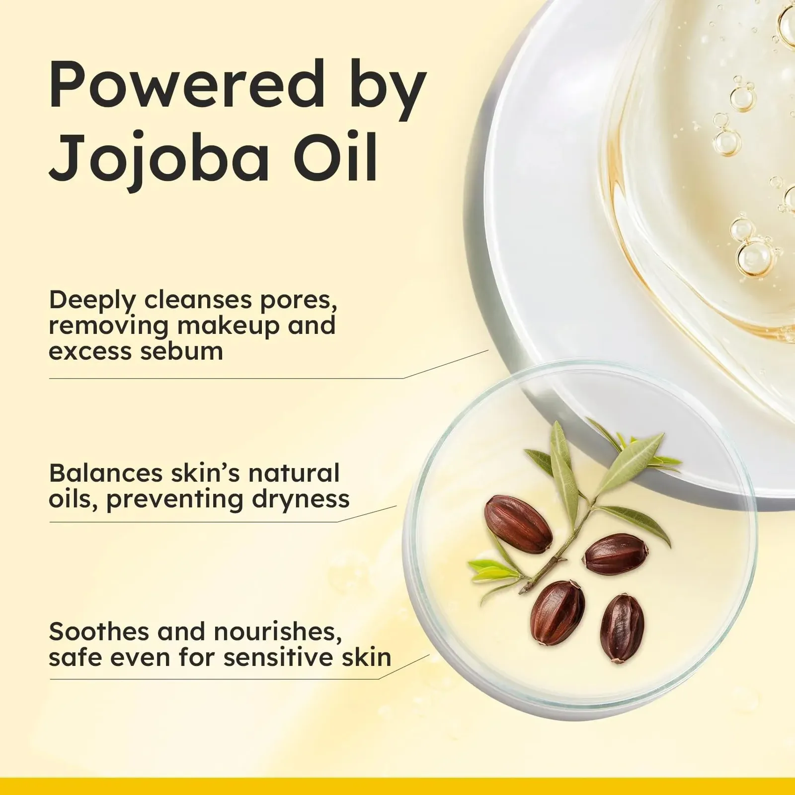 Pure Cleansing Jojoba Oil, Makeup Remover & Blackheads Pore Cleanser