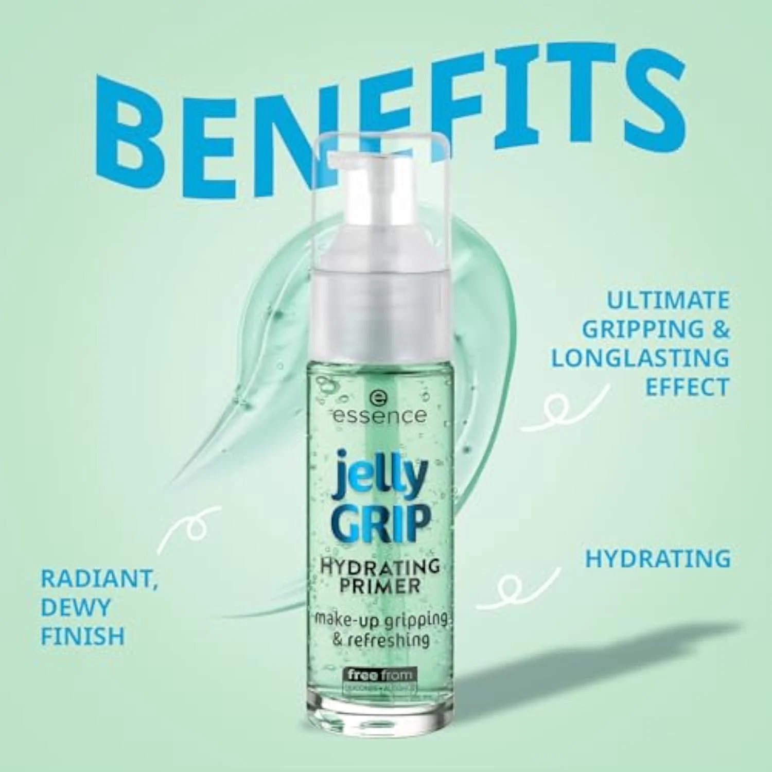 essence Jelly Grip Hydrating Primer, Longlasting Makeup Base, Vegan