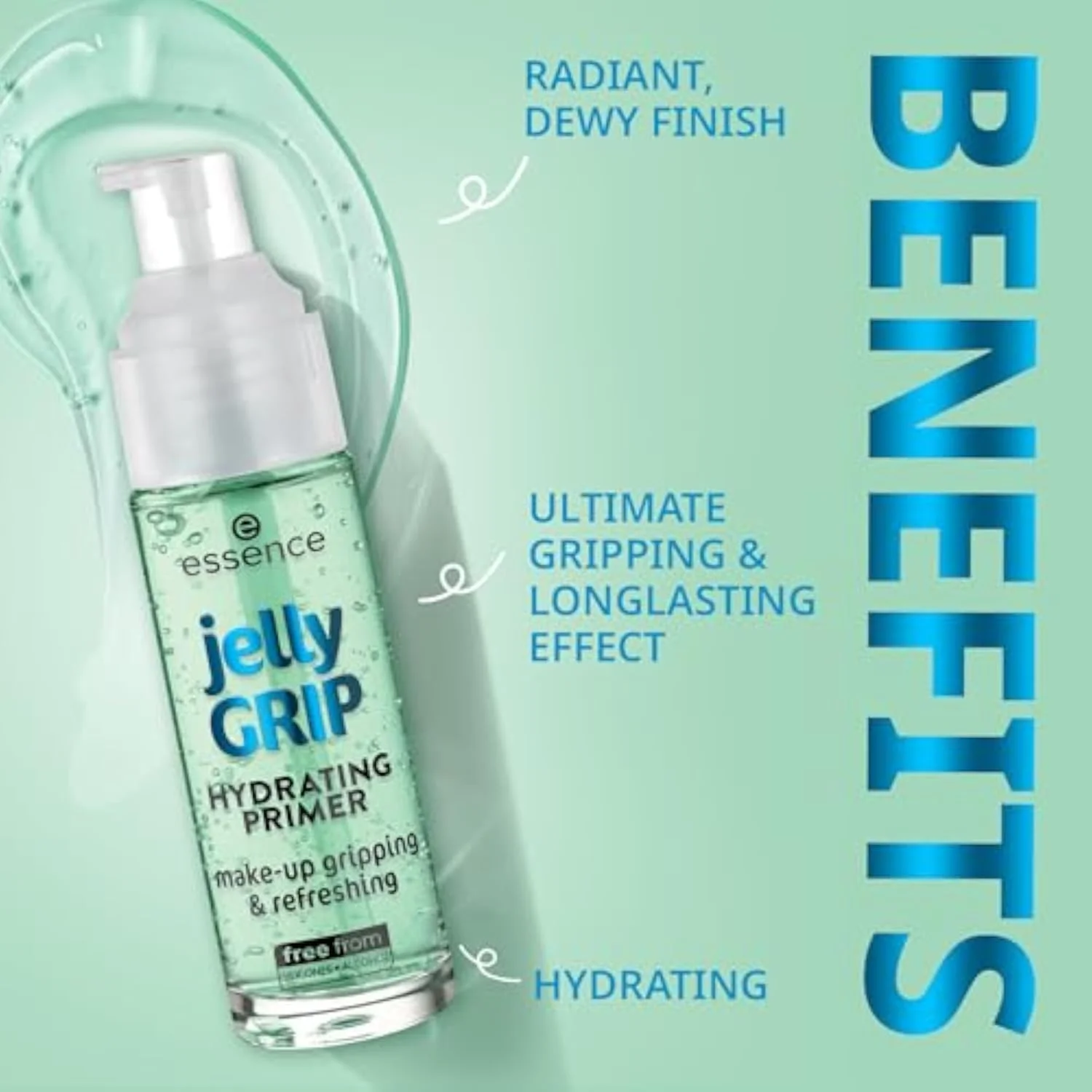 essence Jelly Grip Hydrating Primer, Longlasting Makeup Base, Vegan
