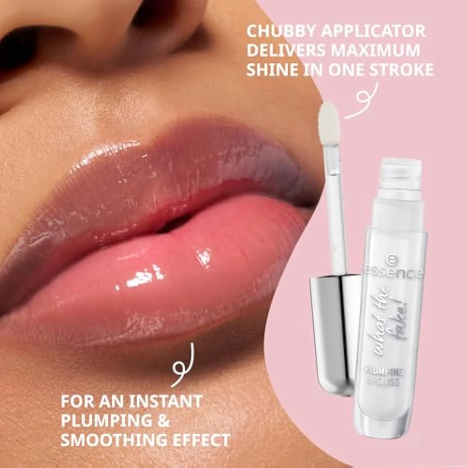 essence What The Fake! Plumping Lip Gloss, Transparent (100 | Sheer Genius)