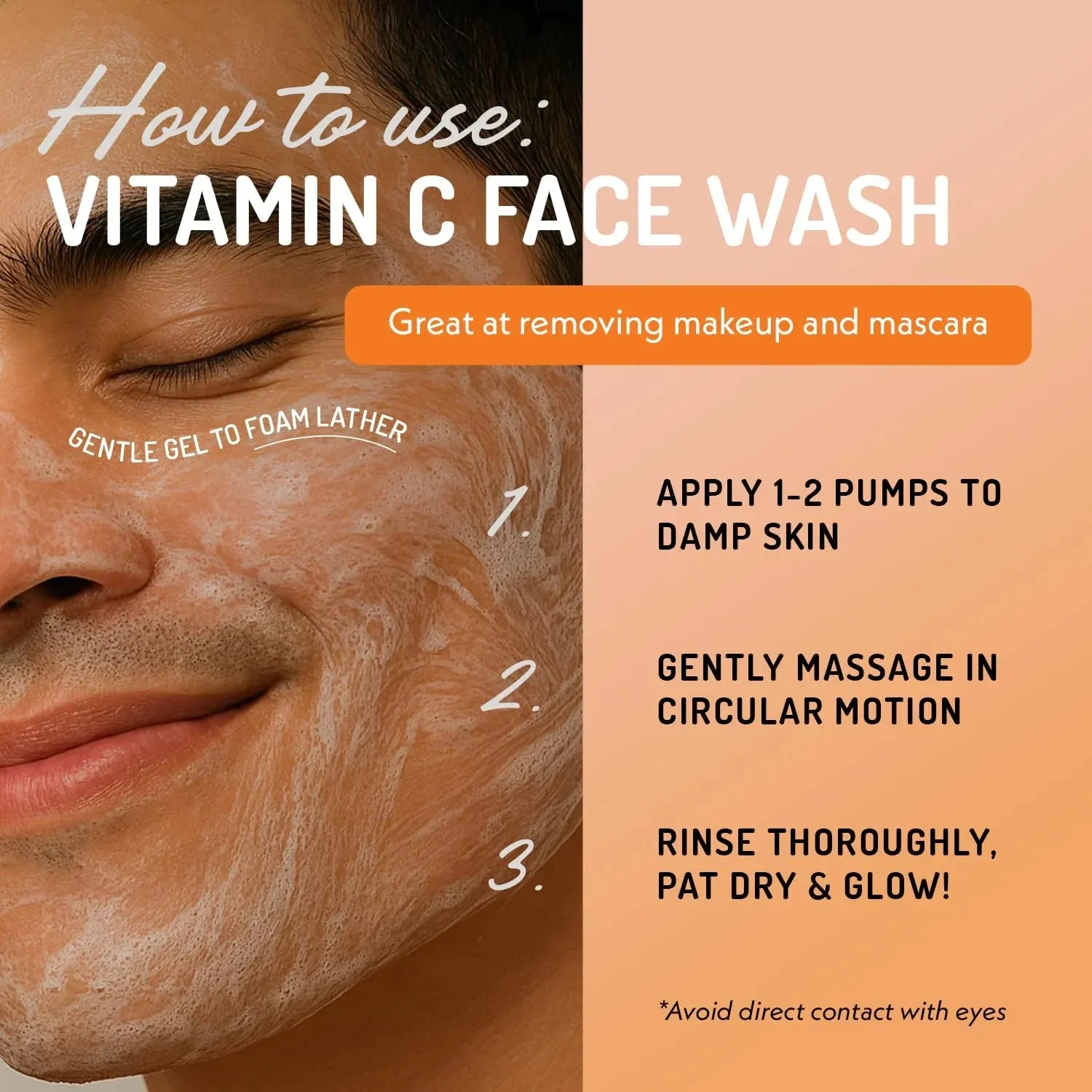 Vitamin C Cleanser Face Wash with Aloe Vera, Vitamin E (4 oz)