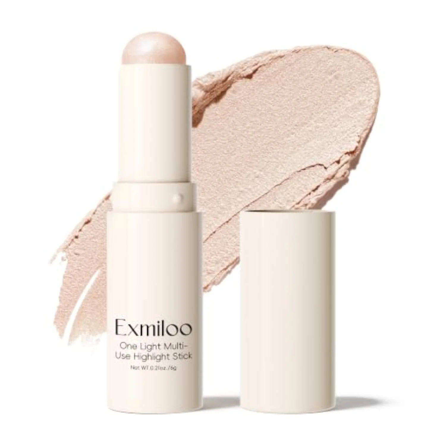 Exmiloo Highlighter Stick, Natural Champagne Glow Cream Makeup for Face