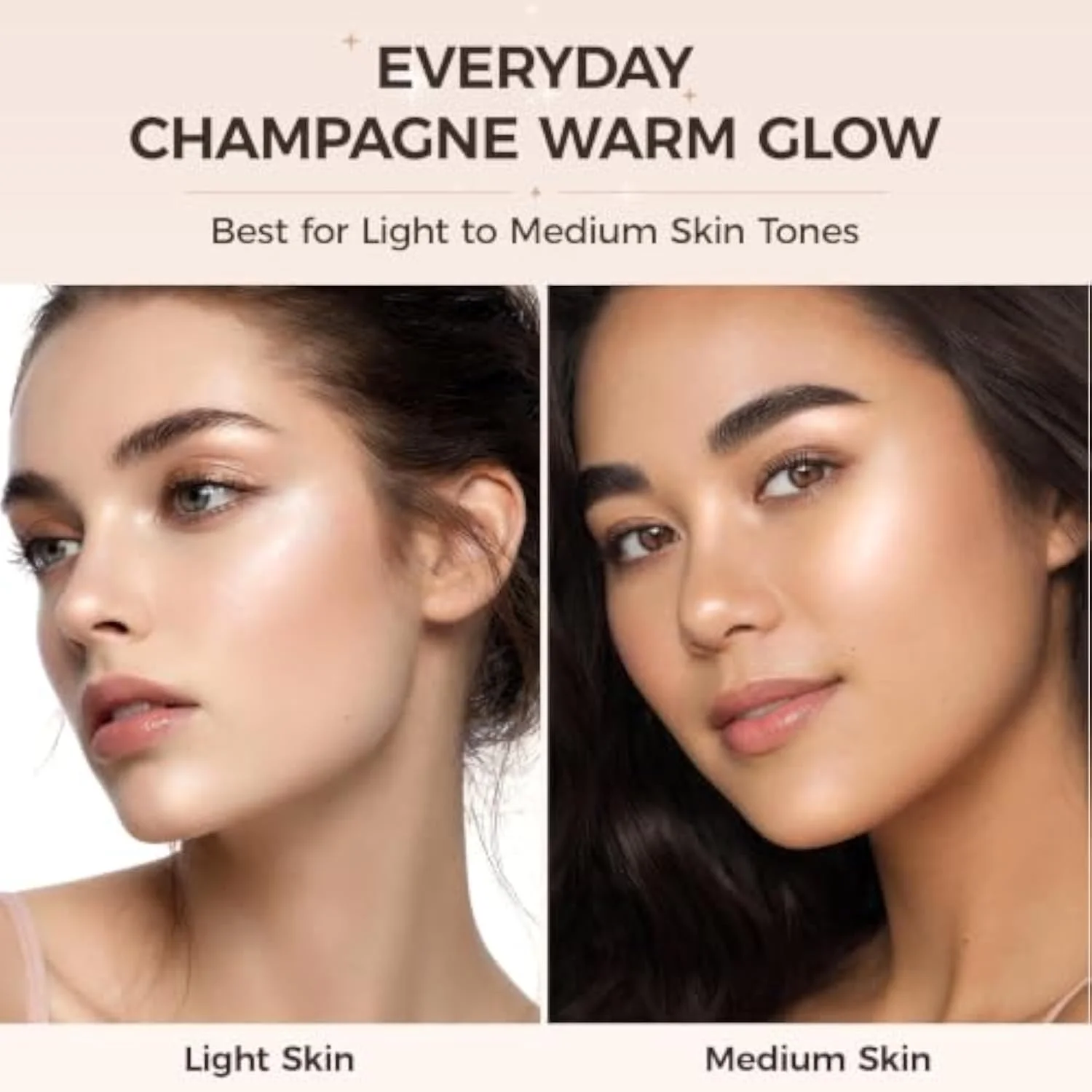 Exmiloo Highlighter Stick, Natural Champagne Glow Cream Makeup for Face