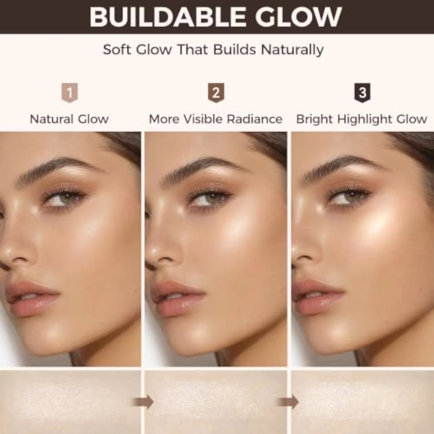 Exmiloo Highlighter Stick, Natural Champagne Glow Cream Makeup for Face