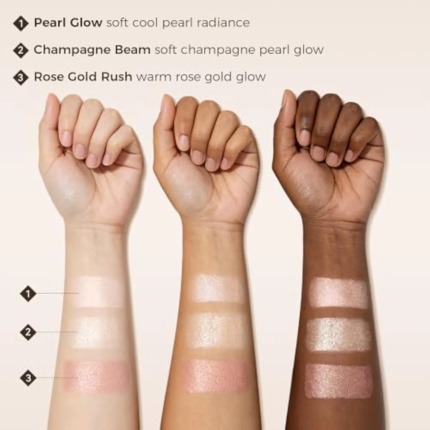 Exmiloo Highlighter Stick, Natural Champagne Glow Cream Makeup for Face