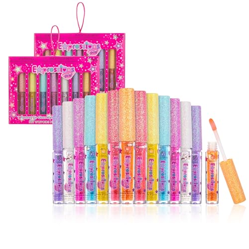 14pc Fruity Flavored Lip Gloss Set - Assorted Fruit Flavor Lip Glosses