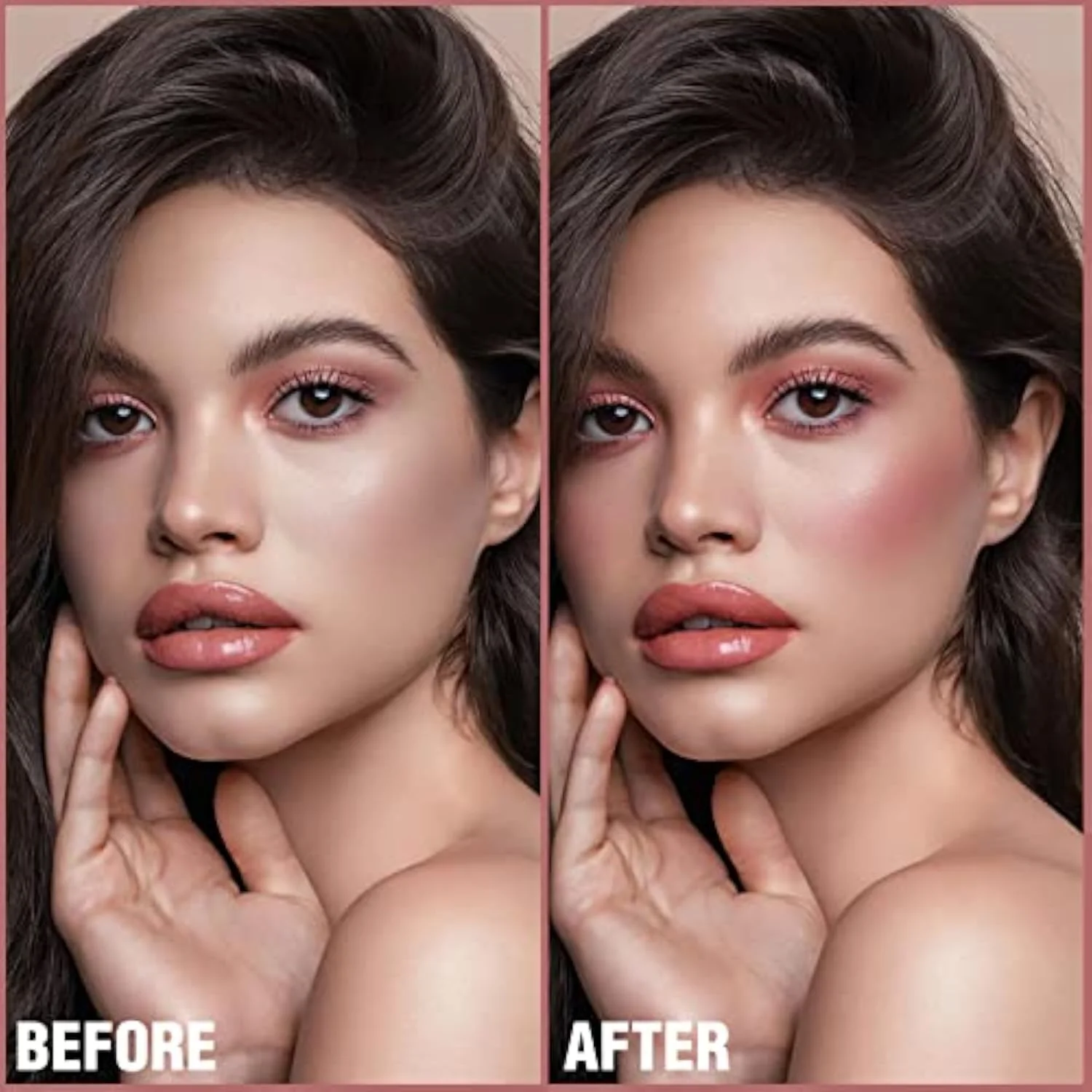 Cream Blush Makeup,Buildable Blush Stick for Cheeks,Matte and Dewy Finish,Long Wearing,Easy Application,Lightweight Multi Stick,ROSE FLUSH
