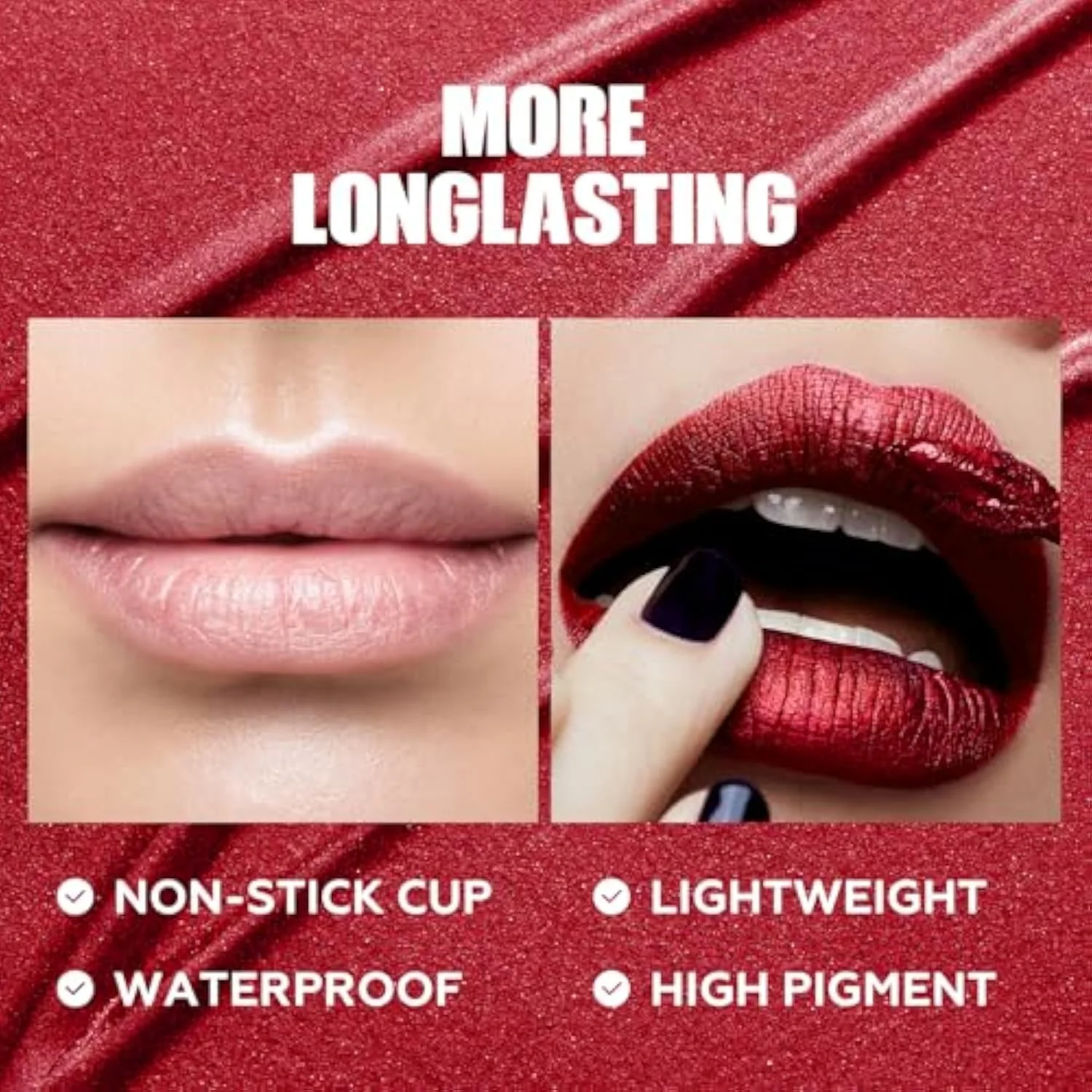 Metallic Liquid Lipstick,Non Stick Cup Lip Gloss,High Impact Lip Color with Transfer-proof Wear,Long Lasting & Waterproof Lipstick Makeup for Women,YoungLust
