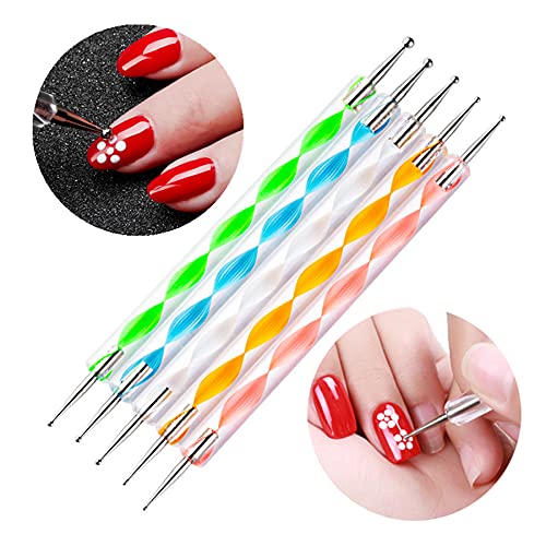 5PCS Dotting Pens with 3 PCS Nail Painting Brushes