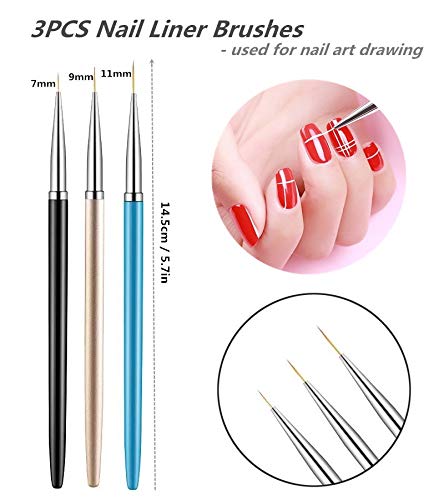 5PCS Dotting Pens with 3 PCS Nail Painting Brushes