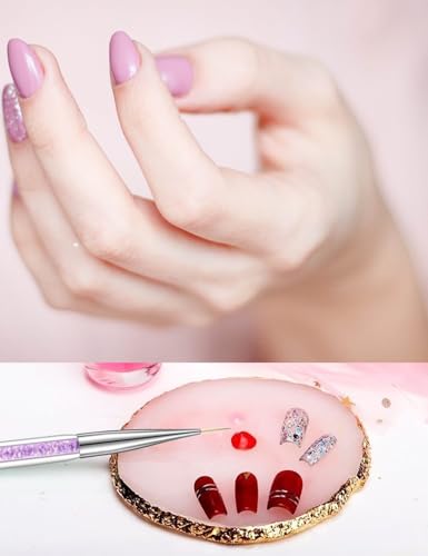 Resin Nail Art Palette with 5 Pcs Nail Art Brushes