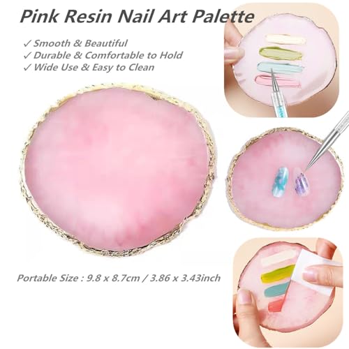 Resin Nail Art Palette with 5 Pcs Nail Art Brushes