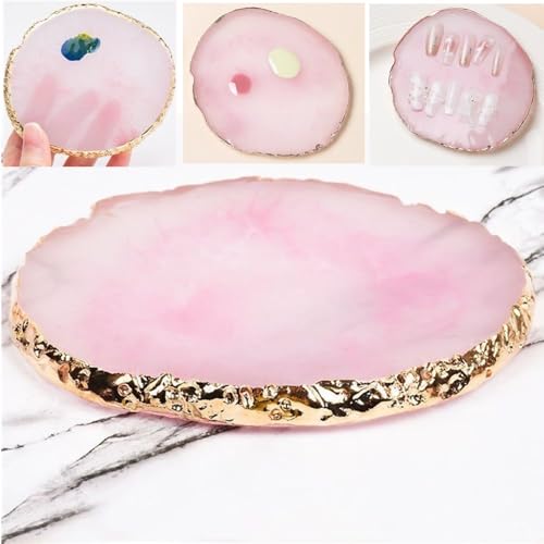 Resin Nail Art Palette with 5 Pcs Nail Art Brushes