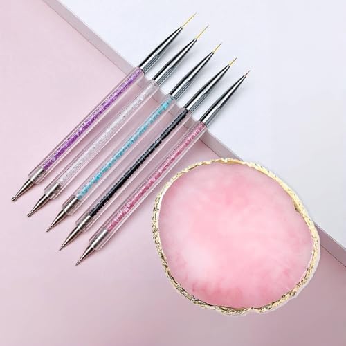 Resin Nail Art Palette with 5 Pcs Nail Art Brushes