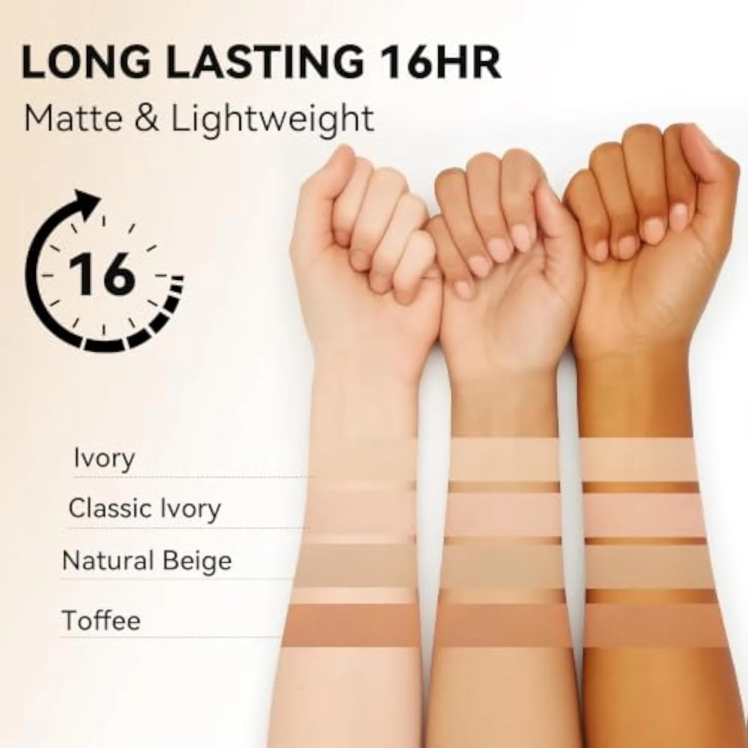 Matte Waterproof Foundation, Longwear Transfer-Proof, with Medium to Full Coverage, Oil-control & Lightweight, Liquid Foundation Makeup for Oily/Normal Skin, 30g, Classic Ivory