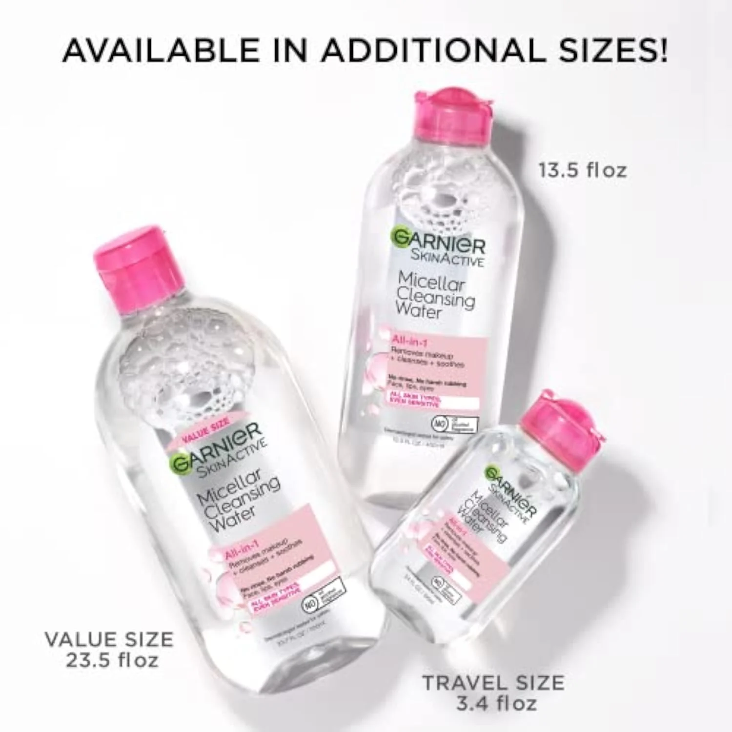 Micellar Cleansing Water, All-in-1 Makeup Remover and Facial Cleanser, For All Skin Types, 3.4 Fl Oz (100mL), 1 Count (Packaging May Vary)