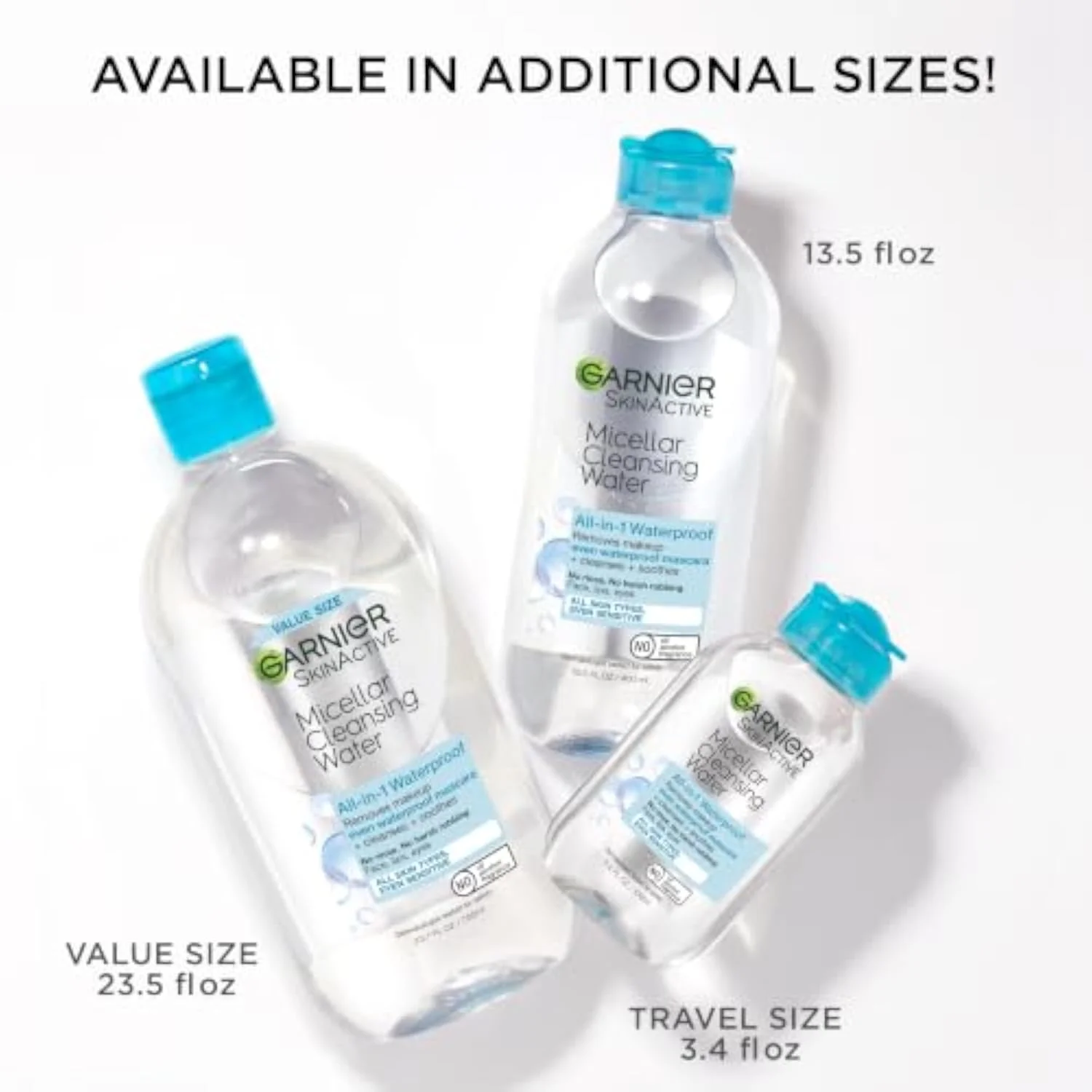 Micellar Water For Waterproof Makeup, Hydrating Facial Cleanser & Makeup Remover, Suitable for Sensitive Skin, Vegan, Cruelty Free, 13.5 Fl Oz (400mL), 1 Count