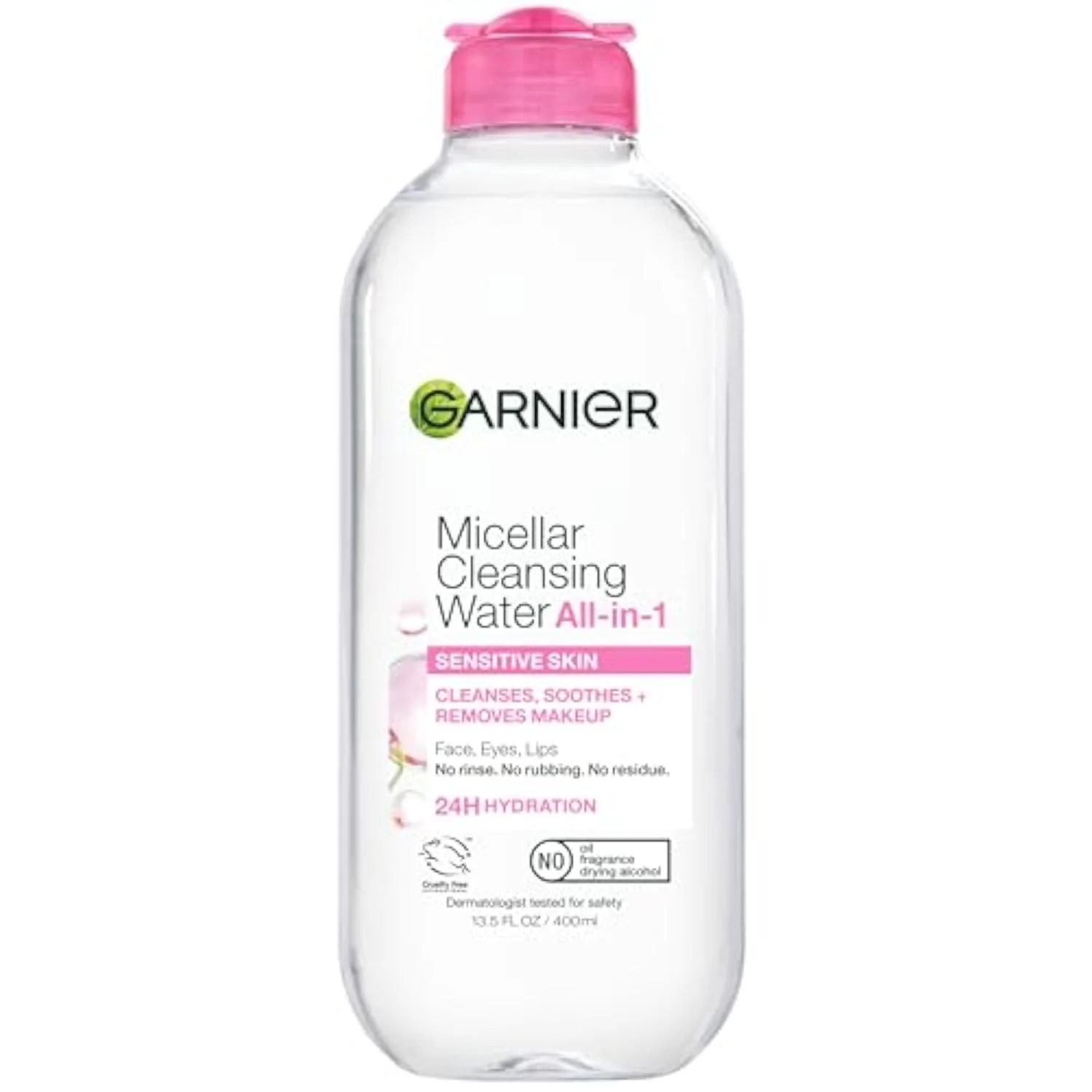 Micellar Water, Hydrating Facial Cleanser & Makeup Remover, Suitable for Sensitive Skin, Vegan, Cruelty Free, 13.5 Fl Oz (400mL), 1 Count