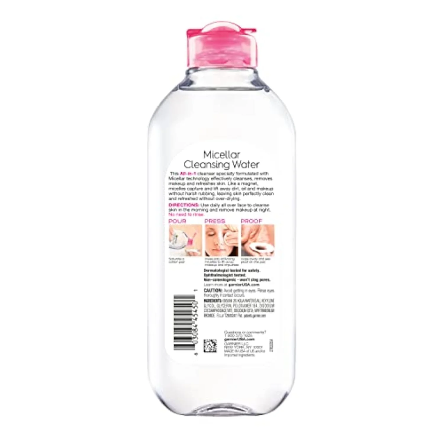 Micellar Water, Hydrating Facial Cleanser & Makeup Remover, Suitable for Sensitive Skin, Vegan, Cruelty Free, 13.5 Fl Oz (400mL), 1 Count
